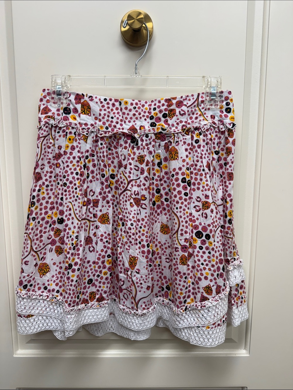 Poupette St. Barth Pink. White And Yellow  Skirt